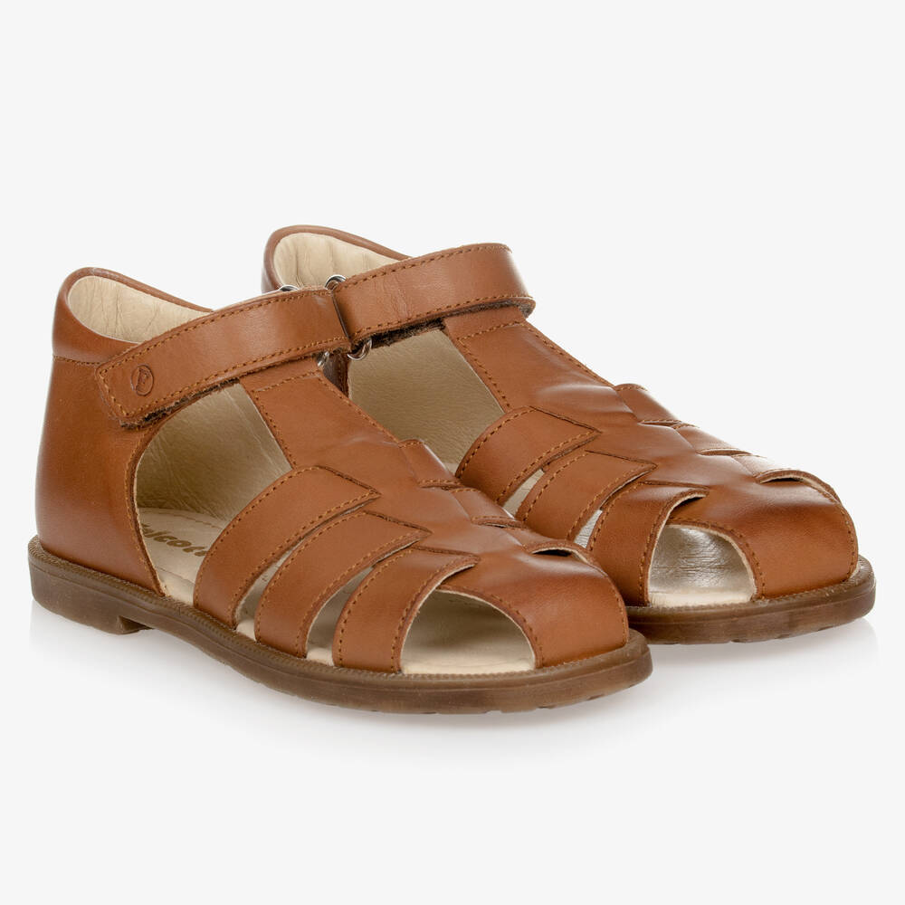 Falcotto by Naturino - Boys Brown Leather Sandals | Childrensalon