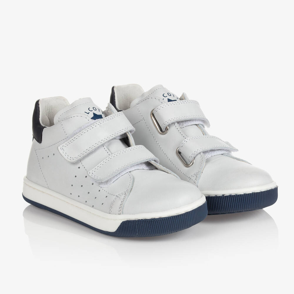 Falcotto by Naturino - Boys Grey Leather Trainers | Childrensalon