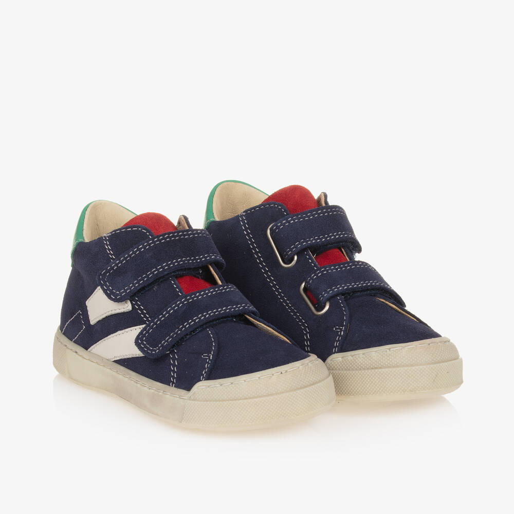 Falcotto by Naturino - Boys Navy Blue Suede Leather Trainers | Childrensalon