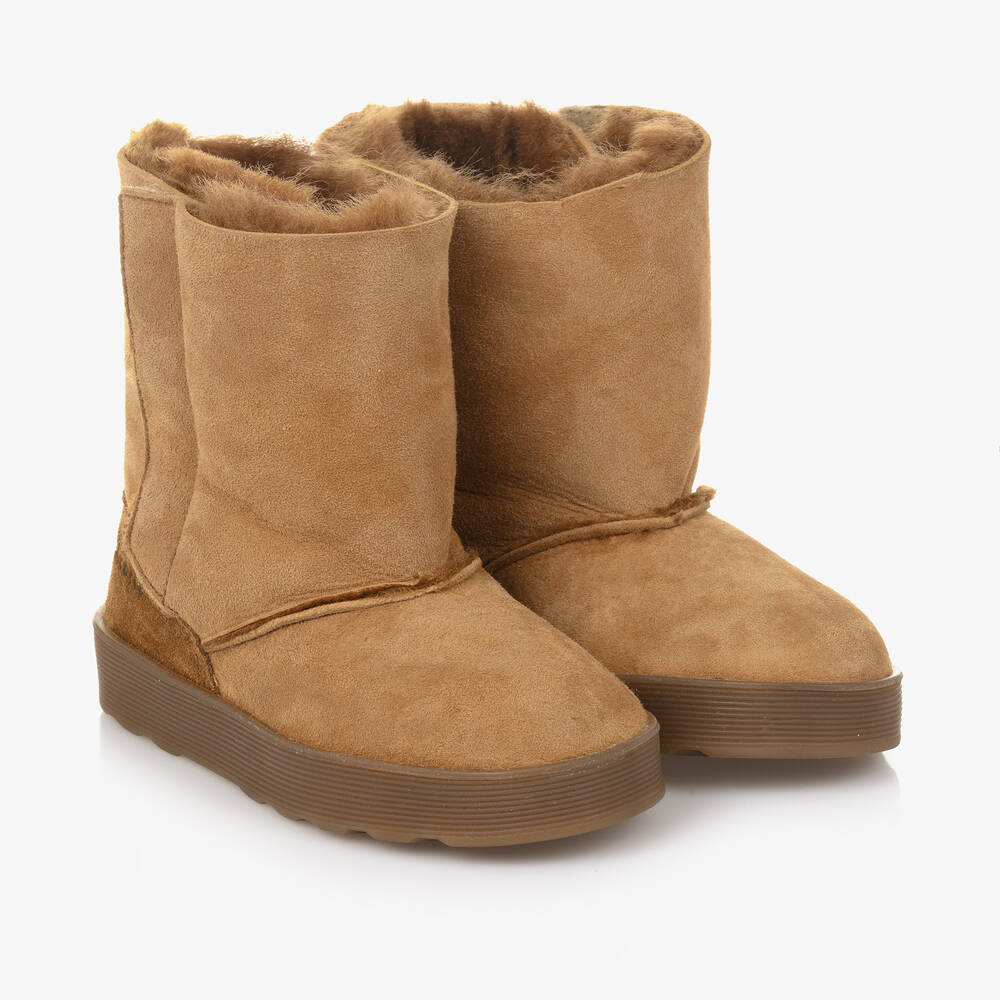 Falcotto by Naturino - Brown Suede Leather Boots | Childrensalon