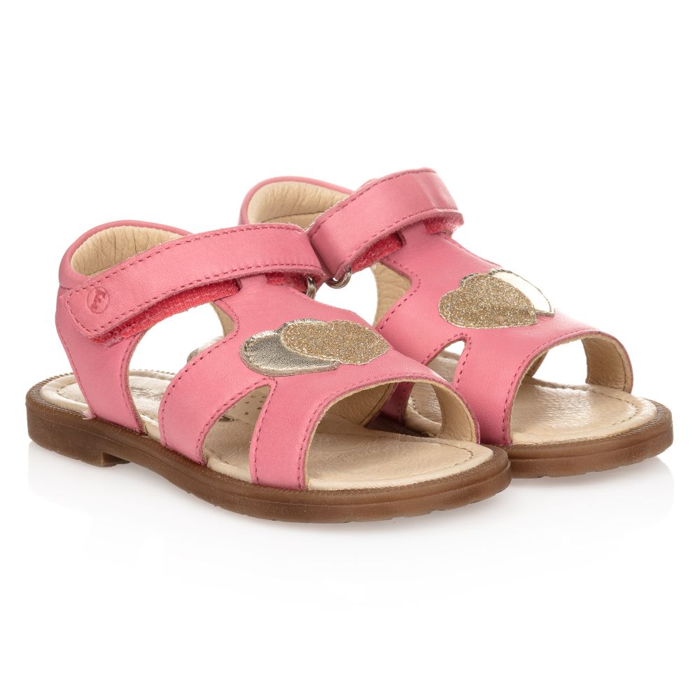 Falcotto By Naturino Babies'  Girls Pink Leather Velcro Sandals