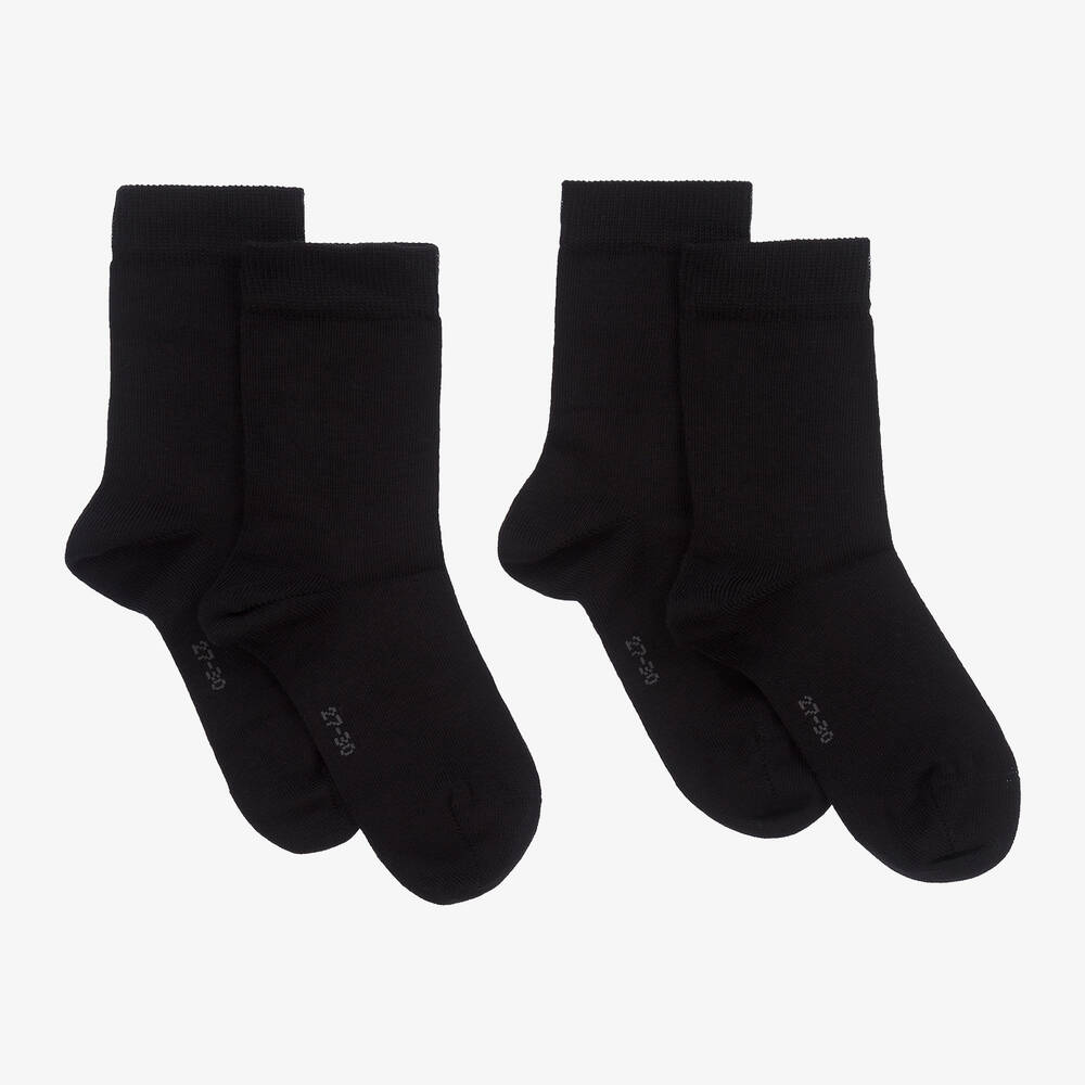 Falke - Black Ankle Socks (2 Pack) | Childrensalon