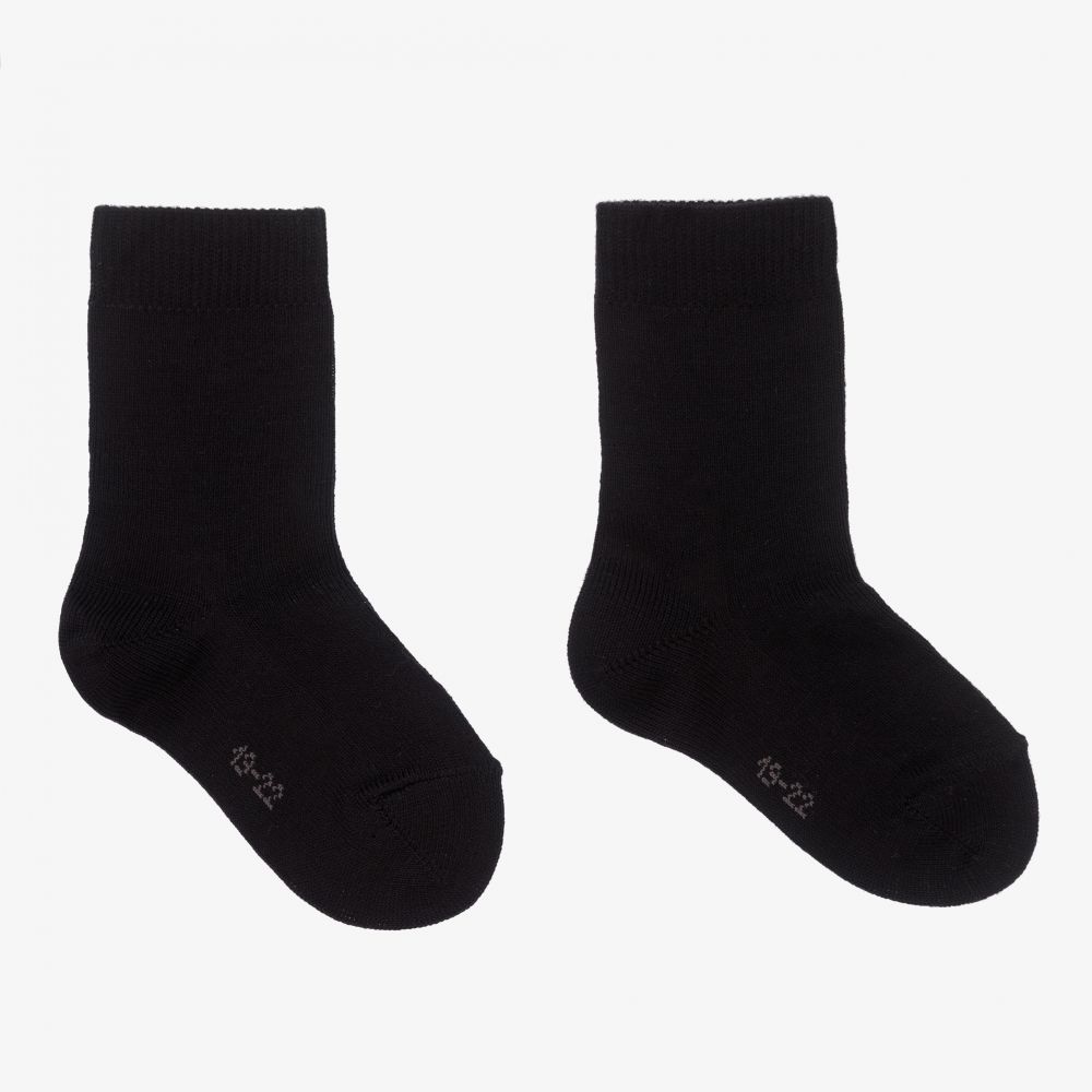 Falke - Black Cotton Ankle Socks | Childrensalon