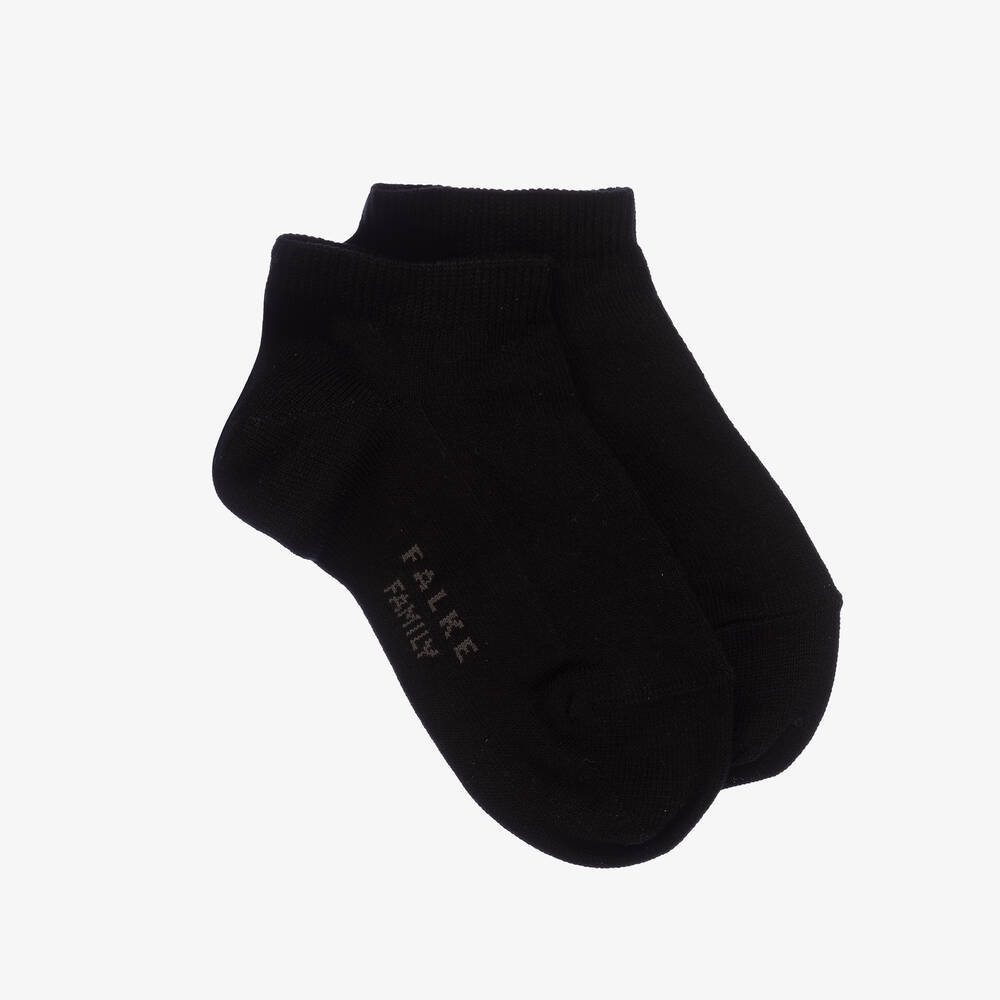 Falke - Socquettes noires en coton | Childrensalon