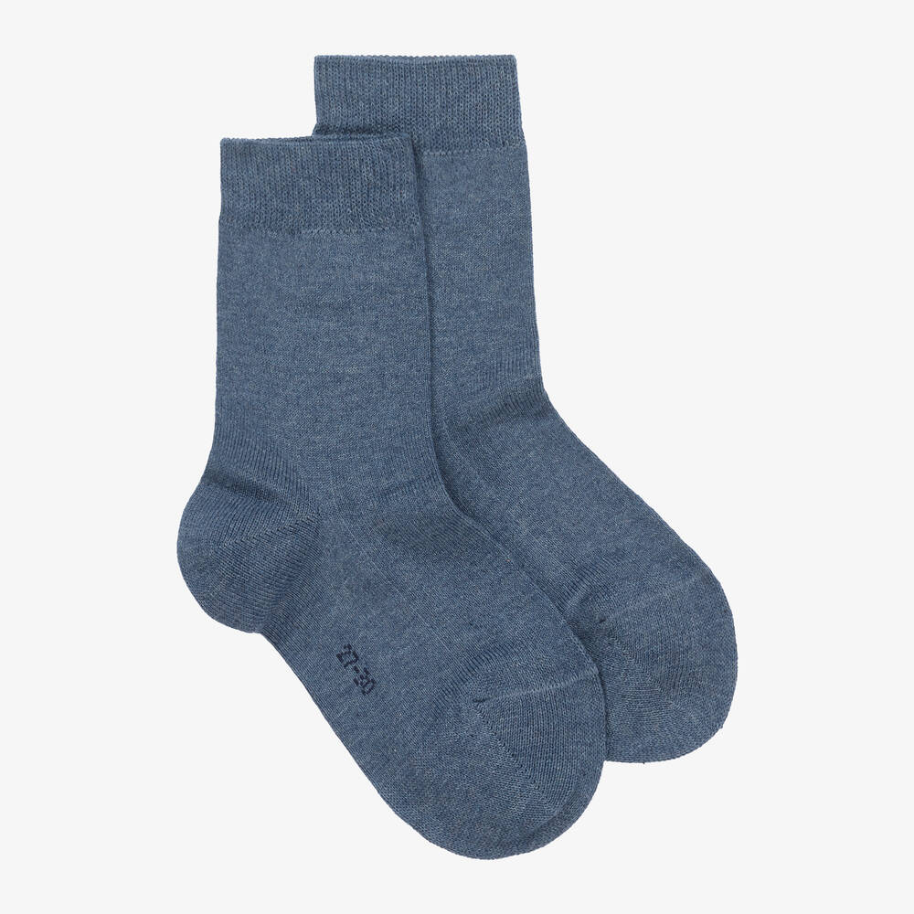 Falke - Blue Cotton Ankle Socks | Childrensalon