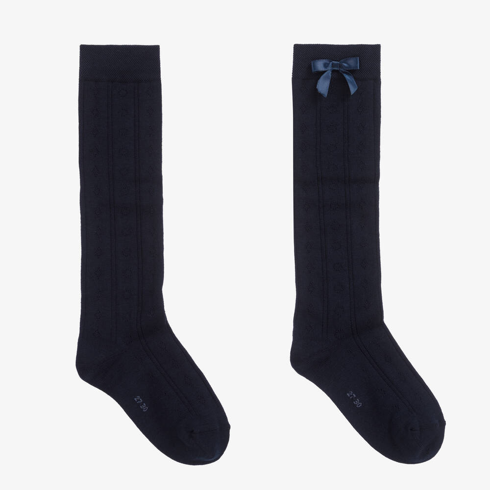 Falke - Blue Cotton Knee High Socks | Childrensalon