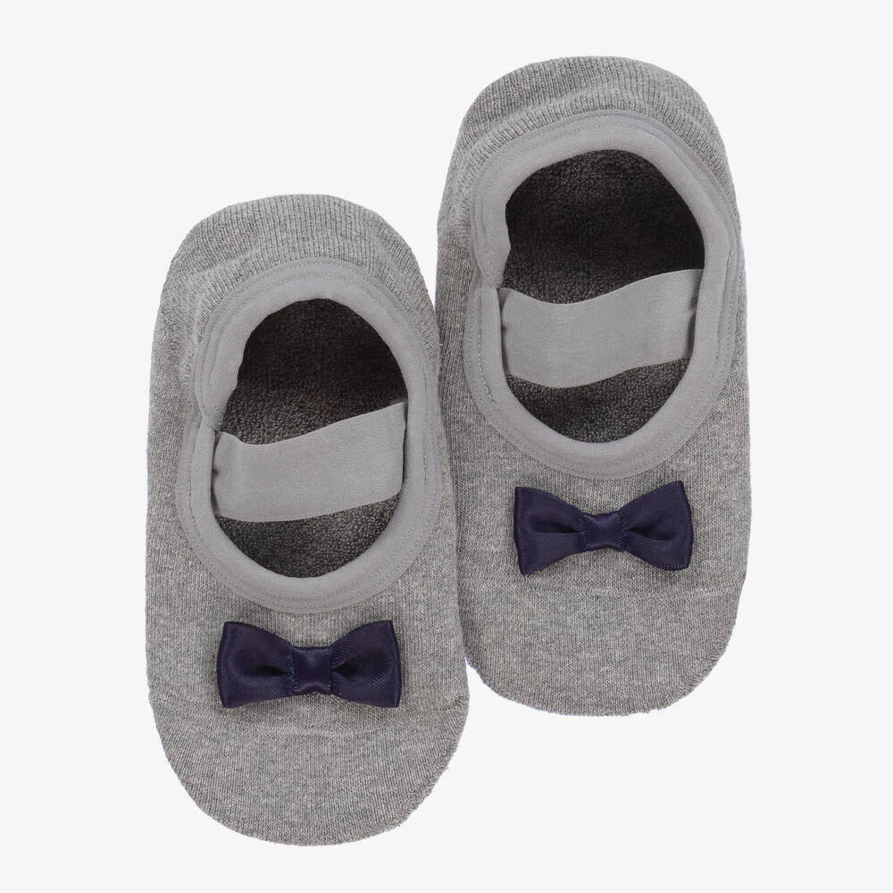 Falke - Girls Grey Cotton Slipper Socks | Childrensalon