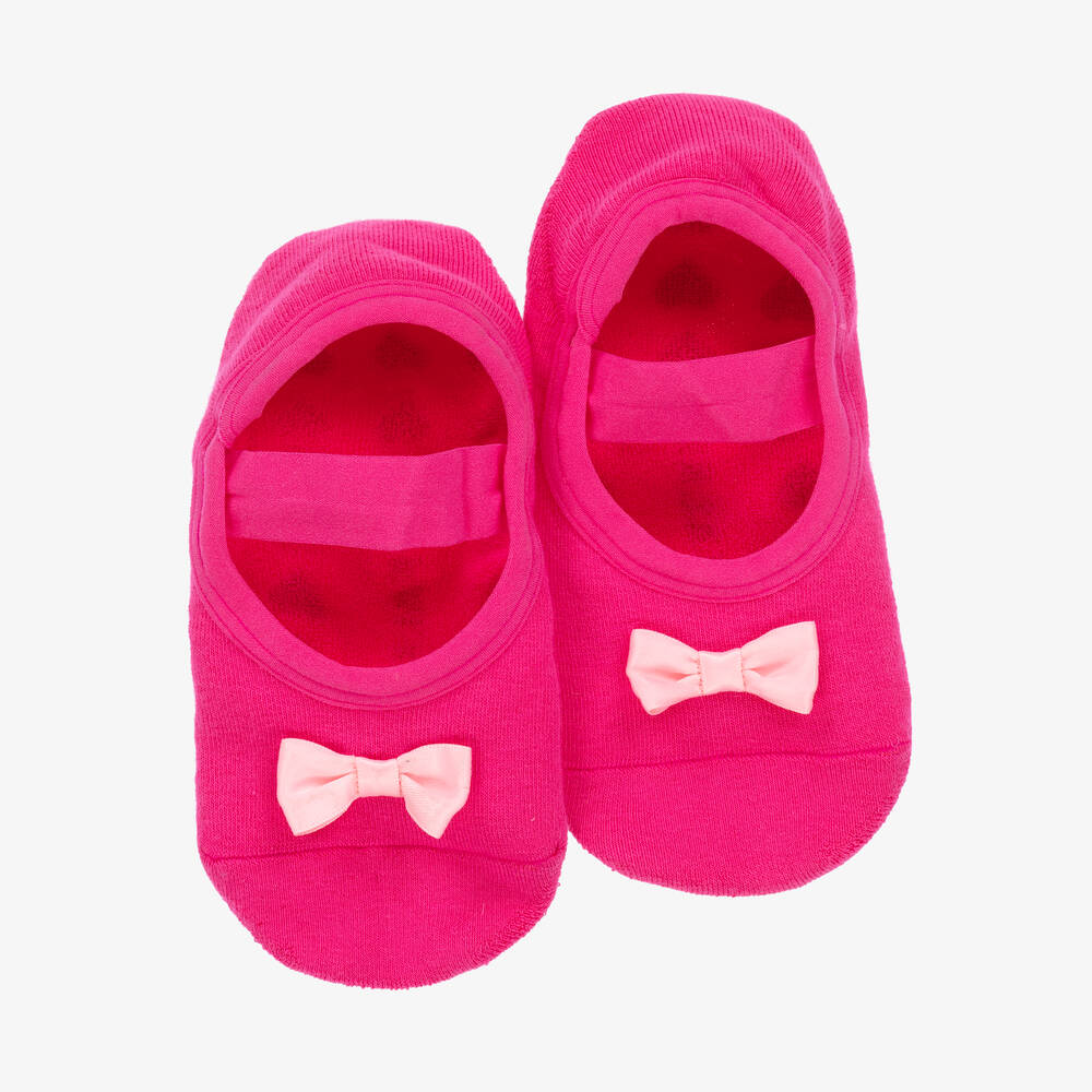 Falke - Girls Pink Cotton Slipper Socks | Childrensalon
