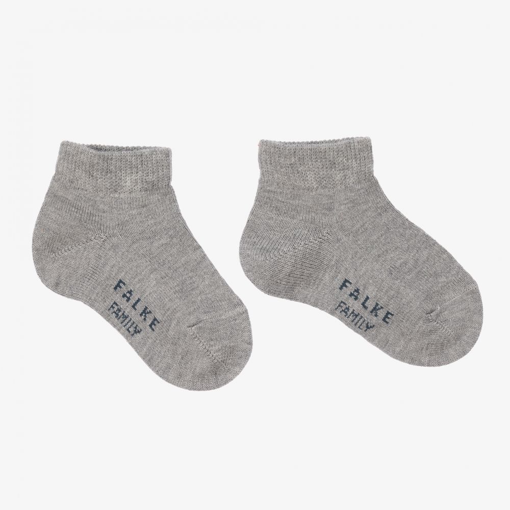 Falke - Grey Cotton Ankle Socks | Childrensalon