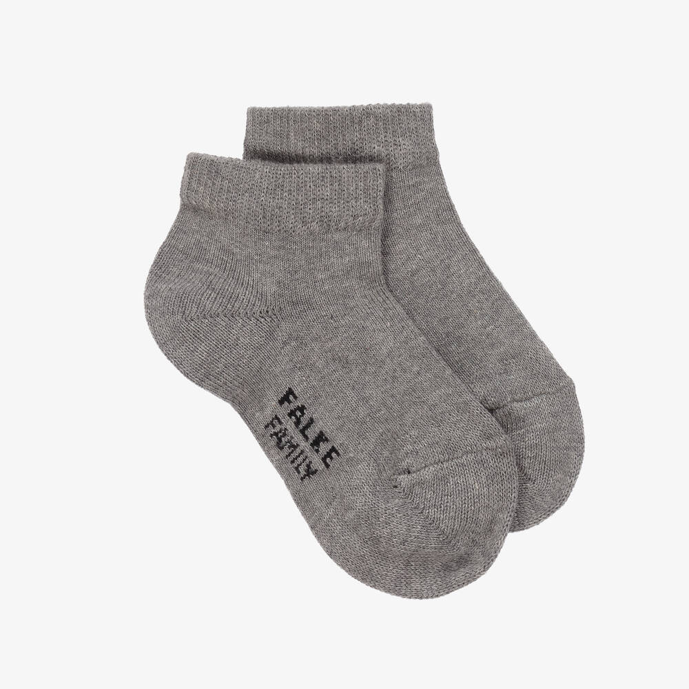 Shop Falke Grey Cotton Ankle Socks