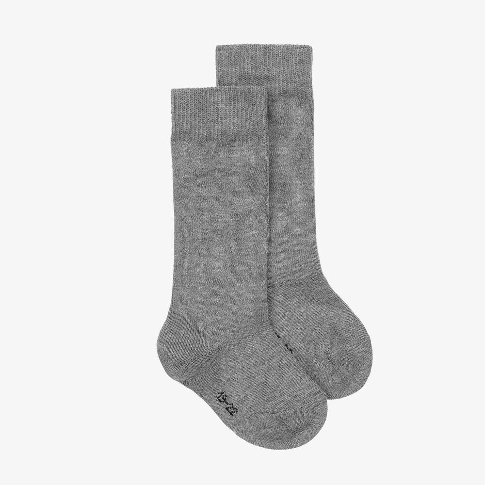 Shop Falke Grey Cotton Knee-high Socks