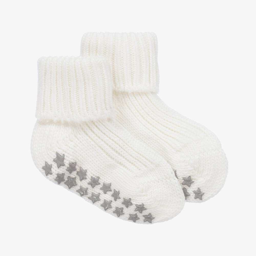 Falke - Ivory Cotton Baby Slipper Socks | Childrensalon
