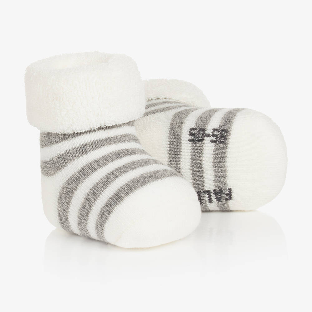 Falke - Ivory & Grey Cotton Baby Socks | Childrensalon