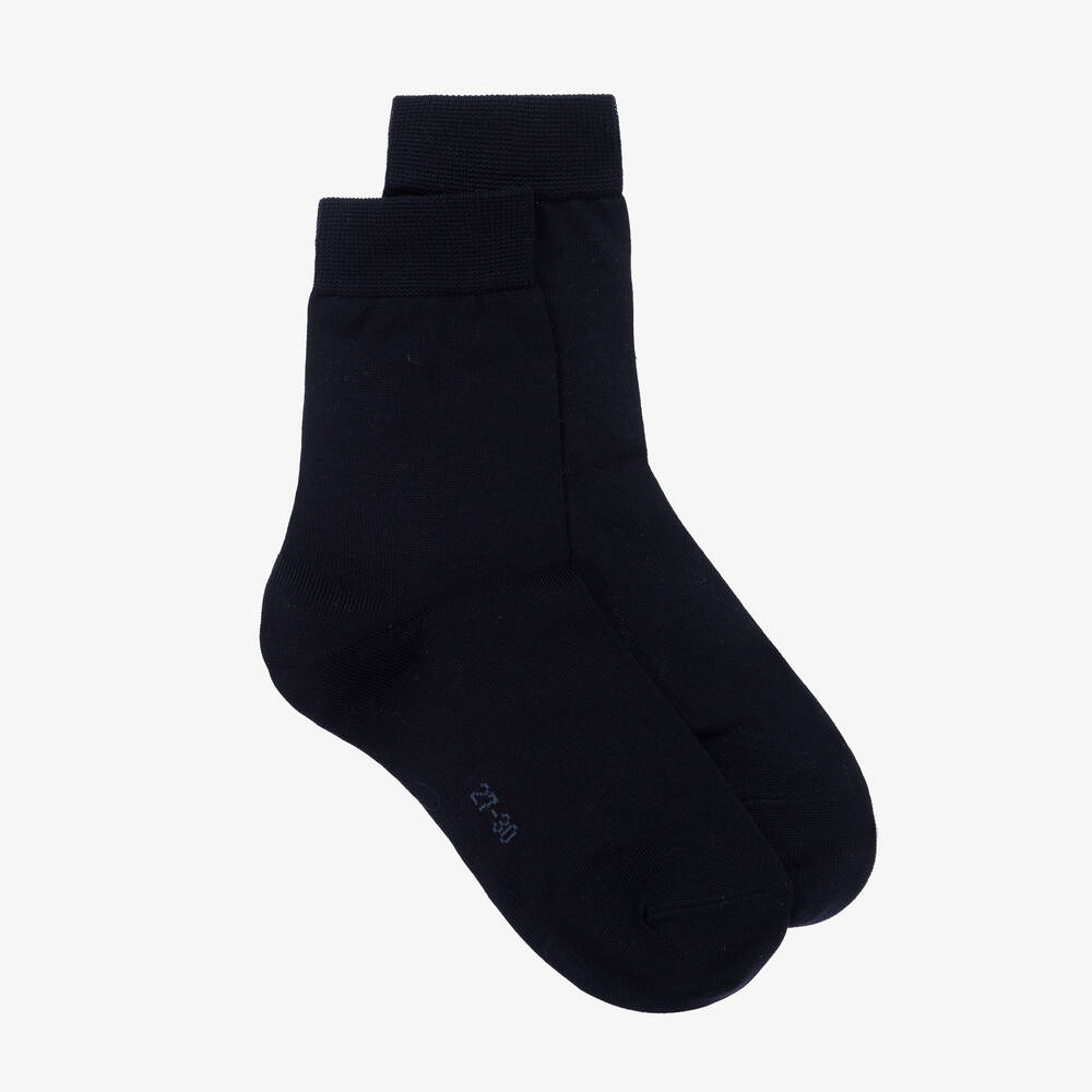 Falke - Navy Blue Cotton Ankle Socks | Childrensalon
