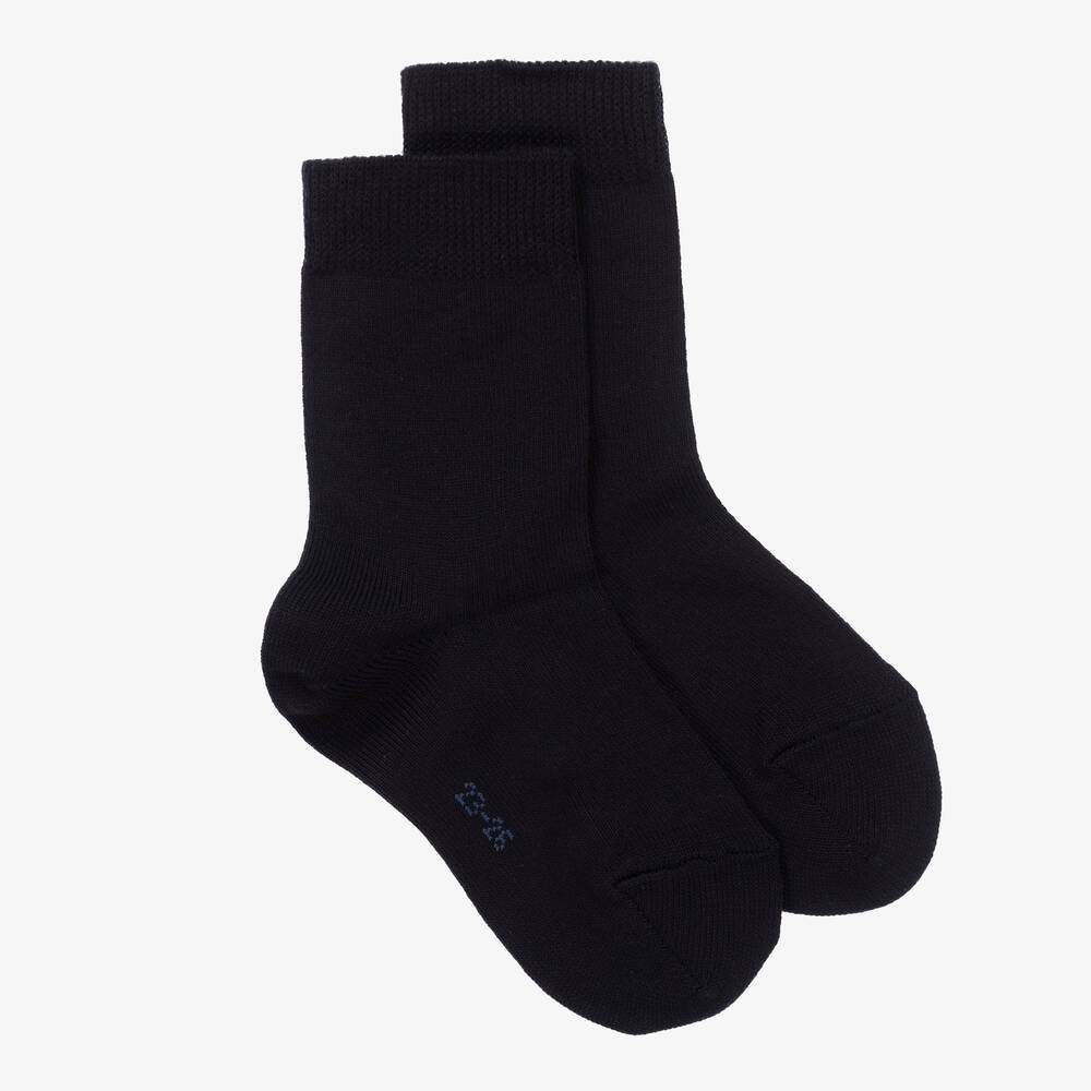 Falke - Navy Blue Cotton Ankle Socks | Childrensalon