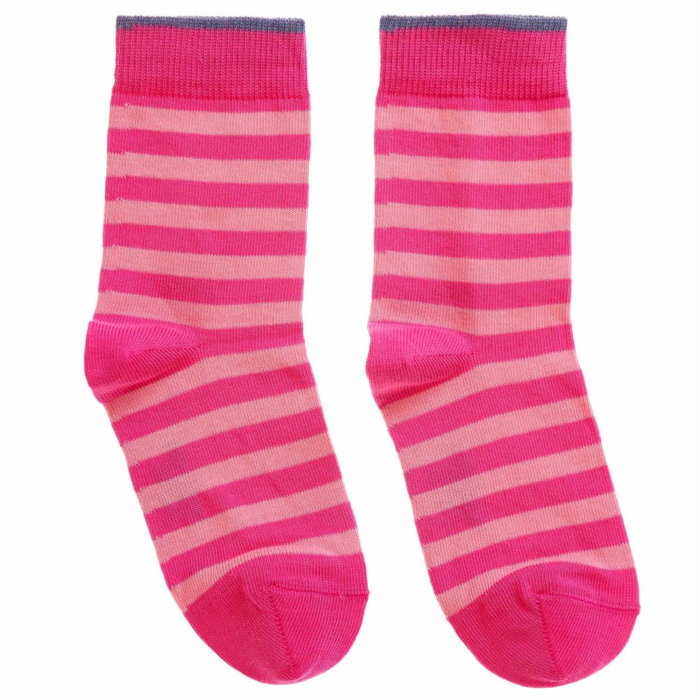 Pink Striped Cotton Socks.
