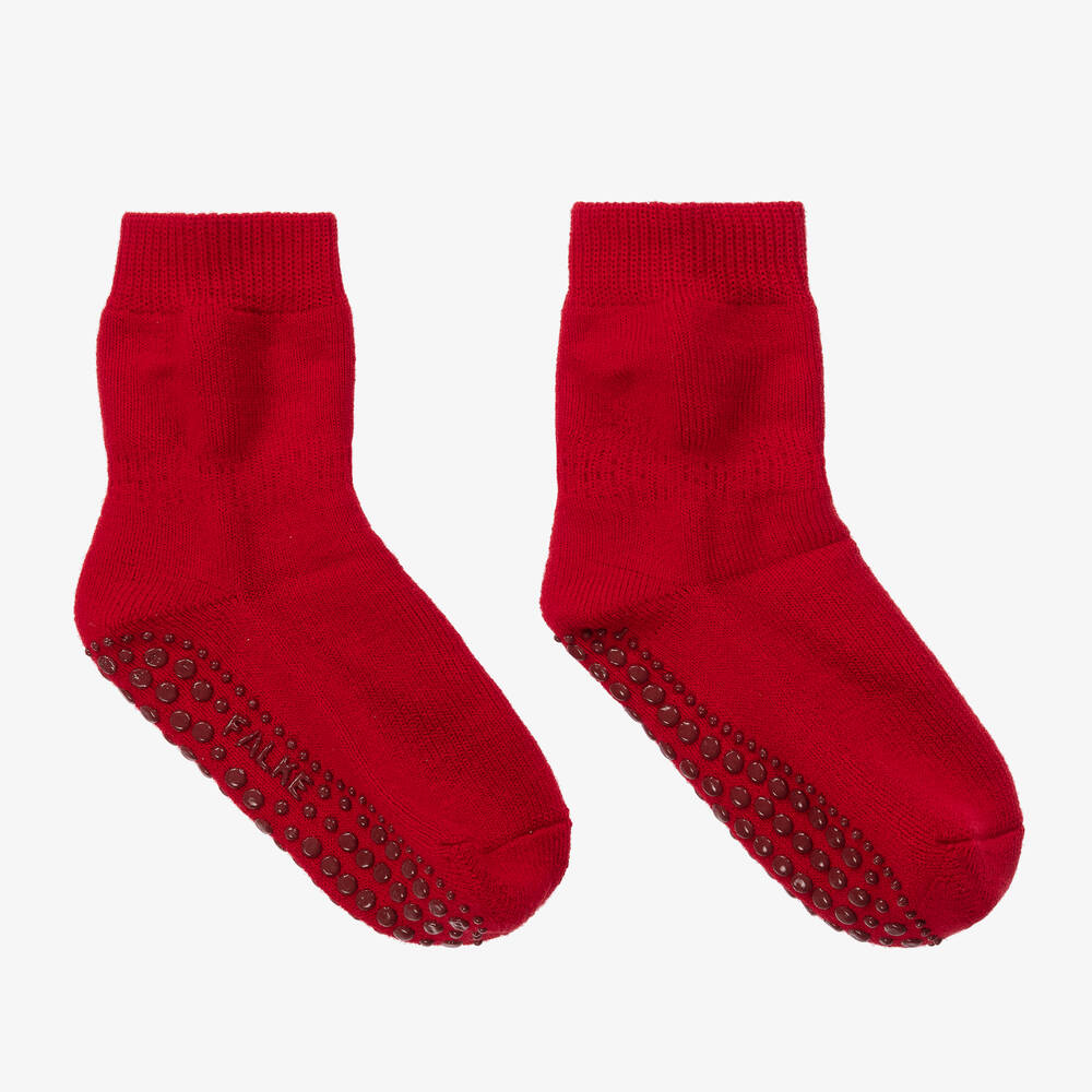 Falke - Red Cotton Wool Slipper Socks | Childrensalon