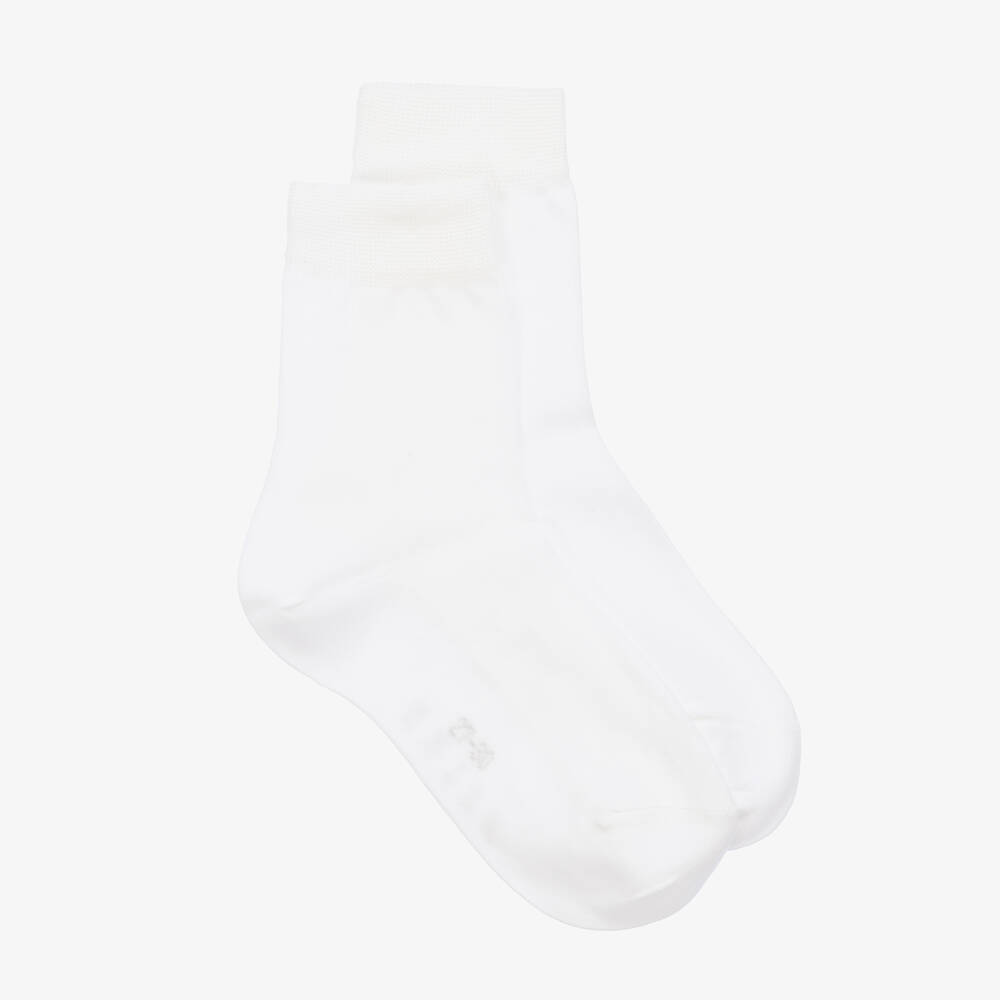 Falke - White Cotton Ankle Socks | Childrensalon