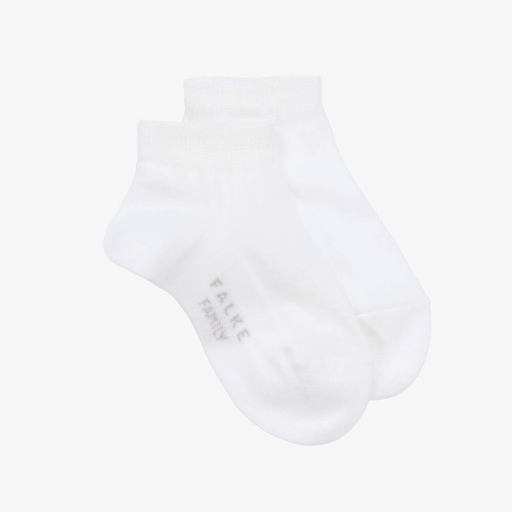 Falke - White Cotton Ankle Socks | Childrensalon