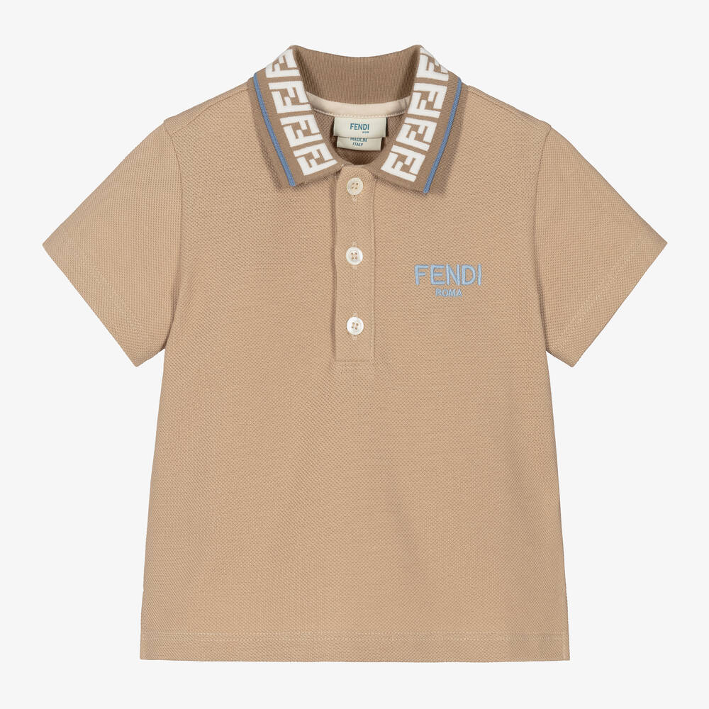 Fendi - Бежевая рубашка поло из хлопка | Childrensalon