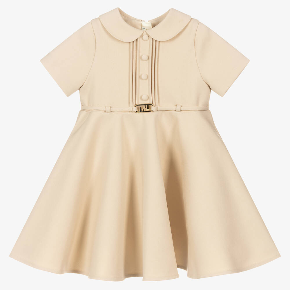 Fendi - Baby Girls Ivory Milano Jersey Dress  | Childrensalon