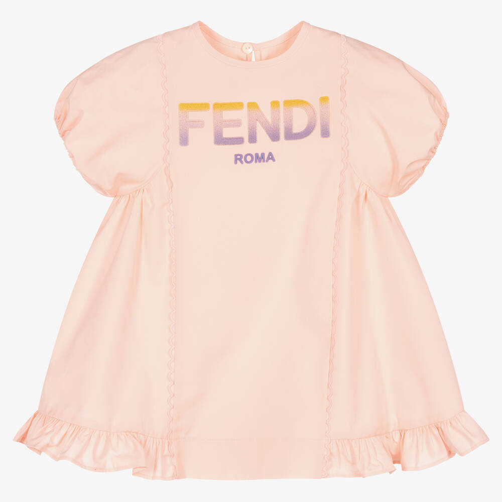Fendi Baby Girls Pink Cotton Roma Dress