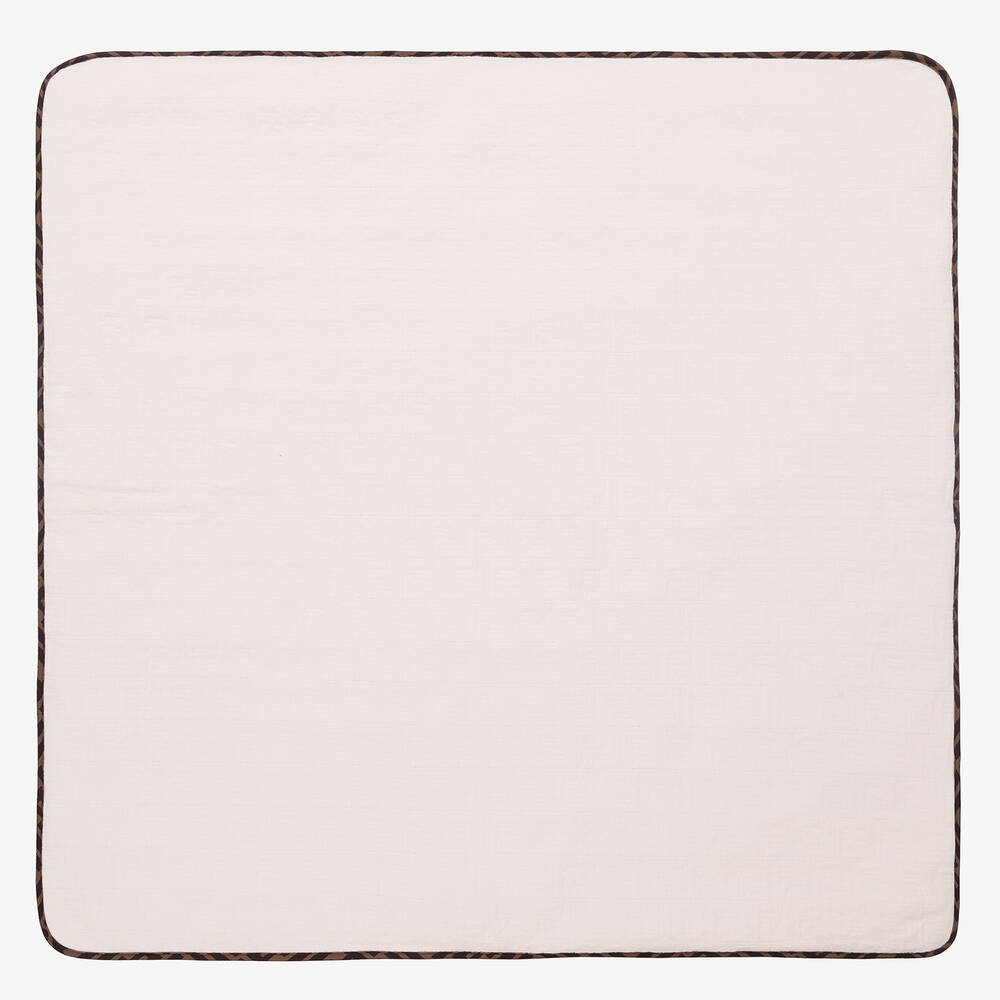 Fendi - Baby Girls Pink FF Cotton Blanket (80cm) | Childrensalon