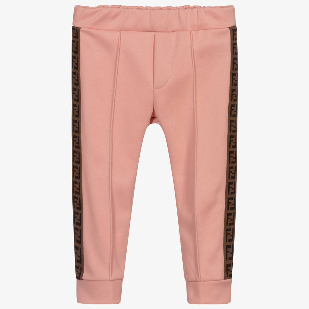 Fendi Baby Girls Pink Logo Trousers