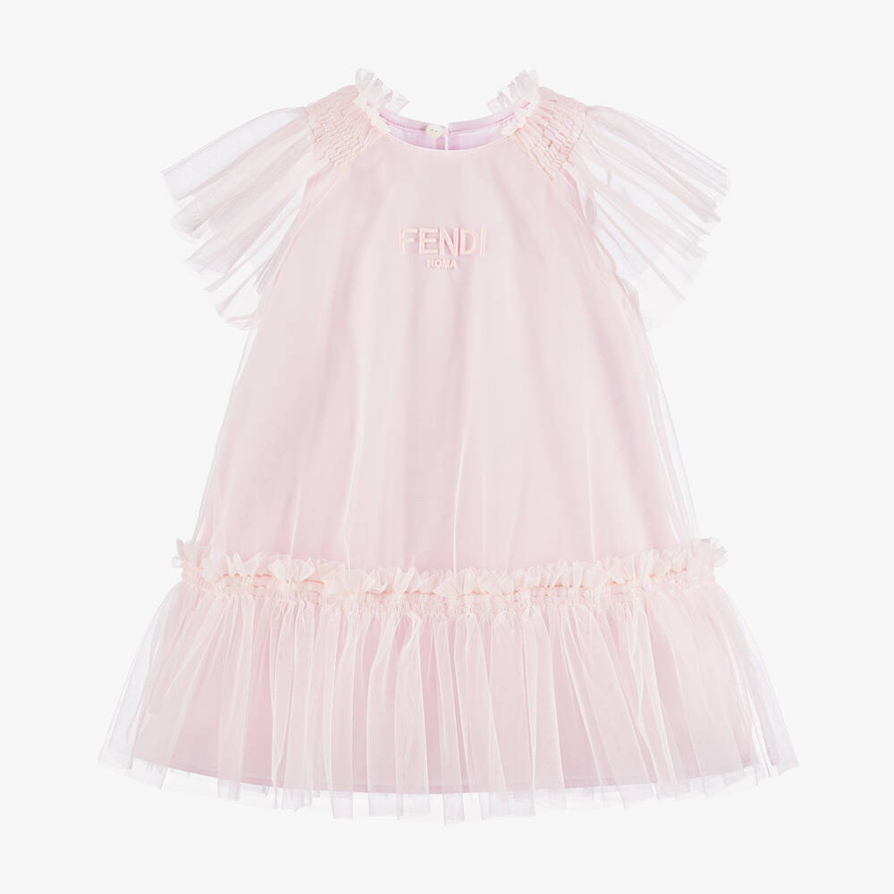 Fendi - Baby Girls Pink Tulle Dress | Childrensalon