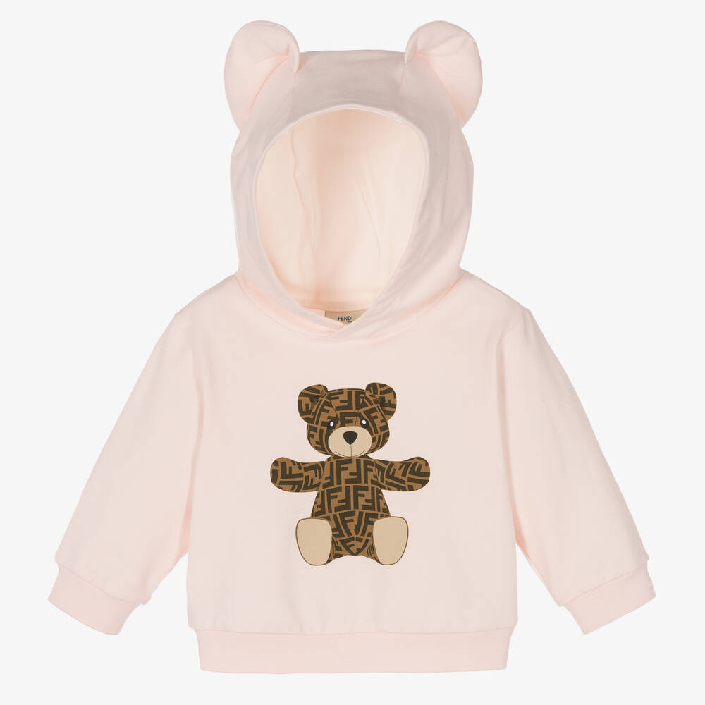 Fendi - Rosa FF Teddy Baby-Kapuzenpulli | Childrensalon