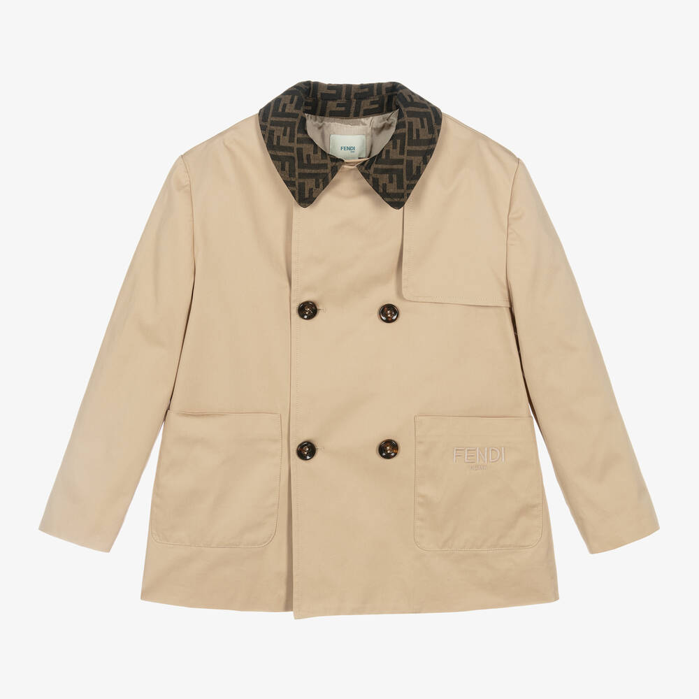 Fendi - Beige Cotton Trench Jacket | Childrensalon