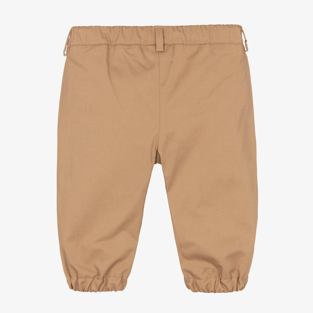 Regular junior trousers in beige - FENDI KIDS - Mariodannashop