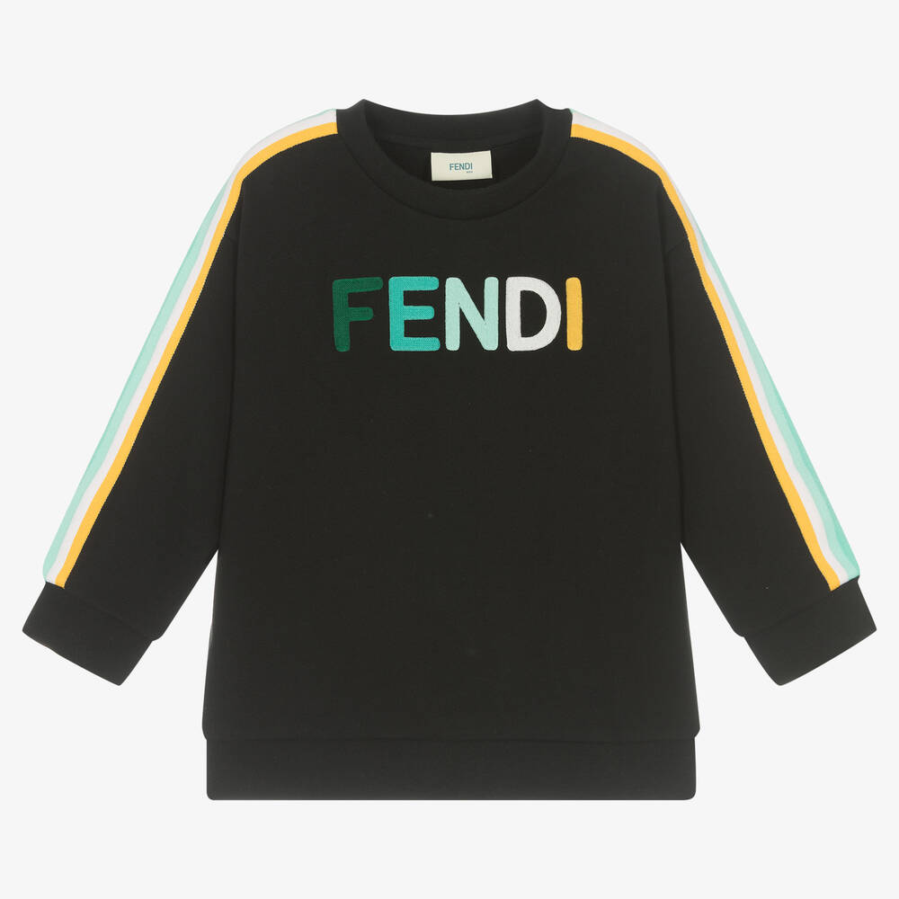 Fendi Black Cotton Logo Sweatshirt
