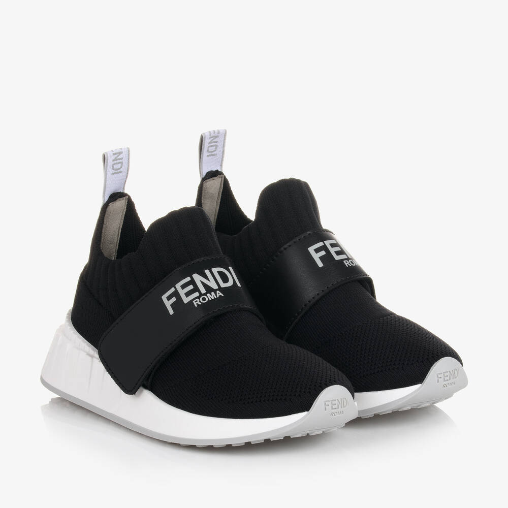 Fendi - Черные сетчатые кроссовки-носки | Childrensalon