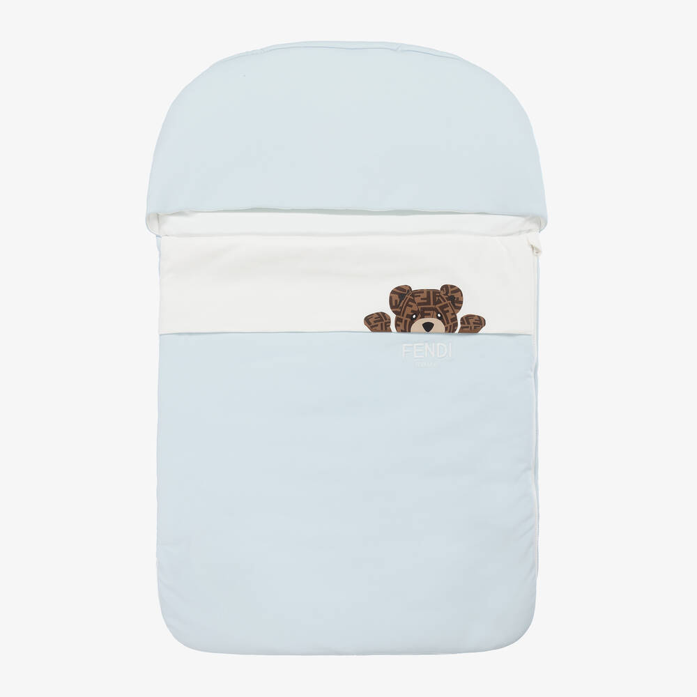 Fendi - Blue Cotton Fendi Bear Nest (77cm) | Childrensalon