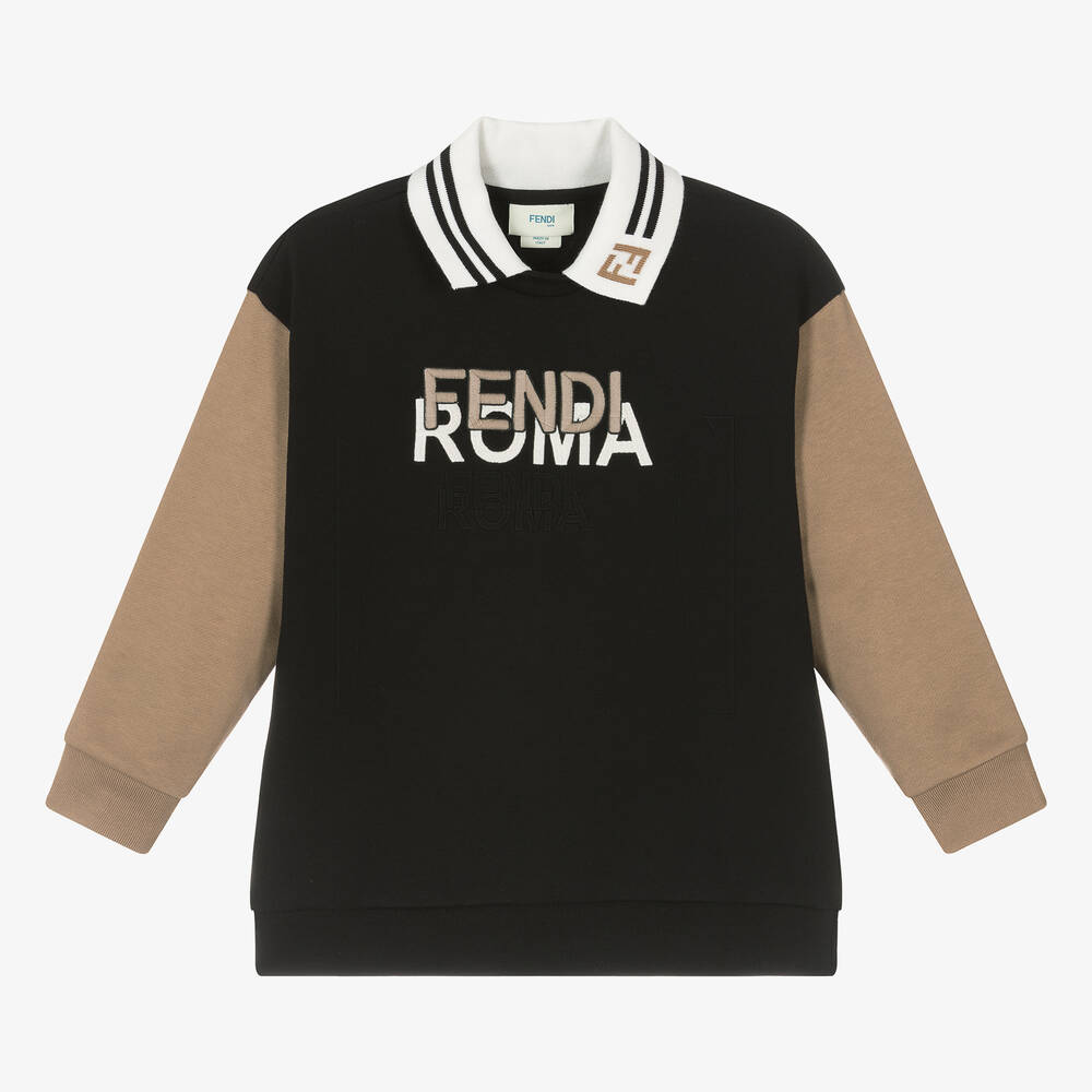 Fendi - Boys Black Cotton Sweatshirt | Childrensalon
