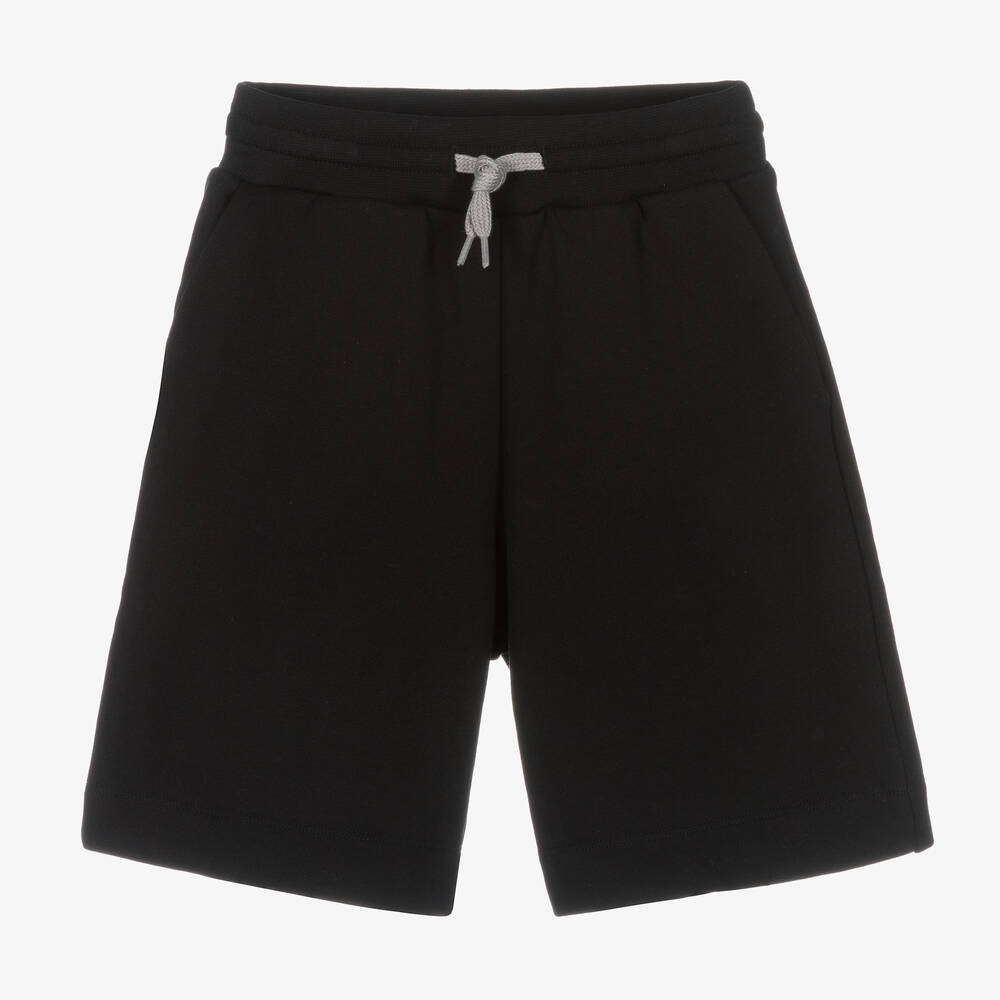Fendi - Boys Black & Silver Cotton Shorts | Childrensalon