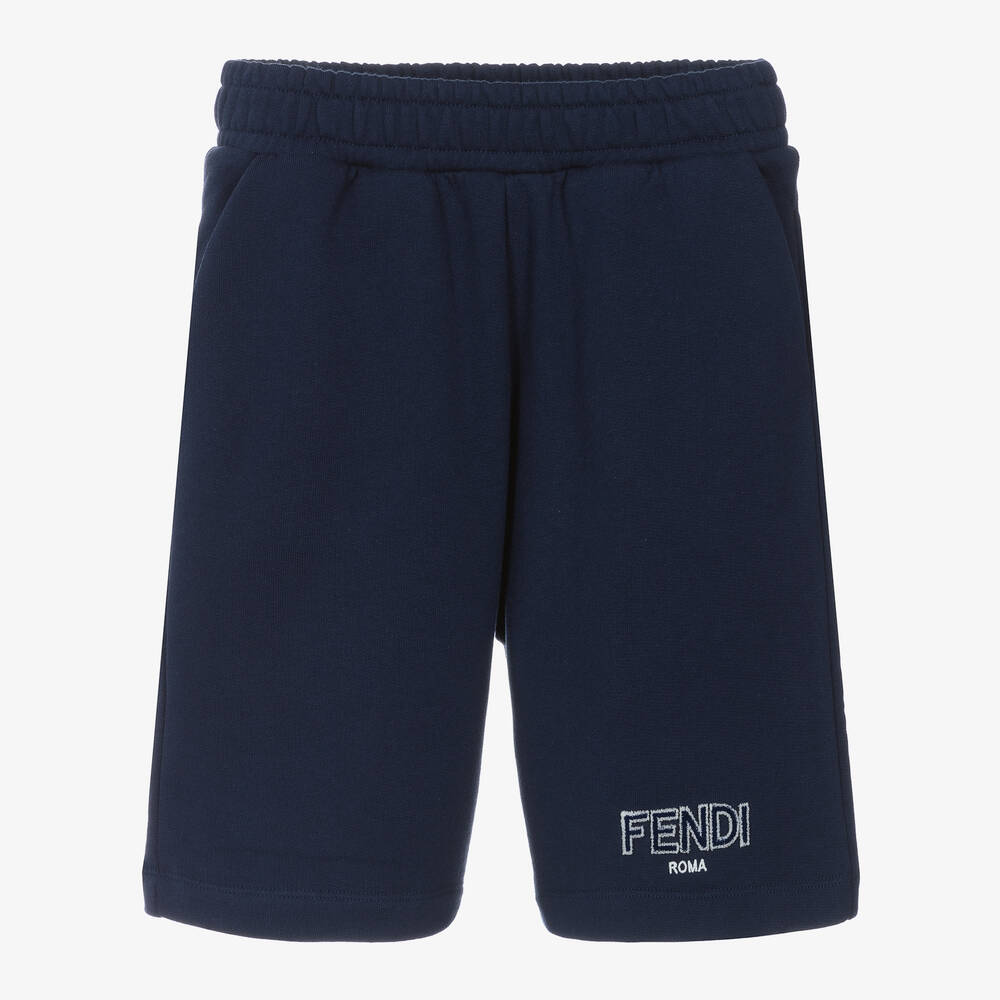 Fendi - Boys Blue Cotton Shorts | Childrensalon