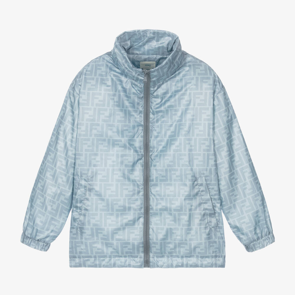 Fendi - Boys Blue FF Logo Windbreaker Jacket | Childrensalon