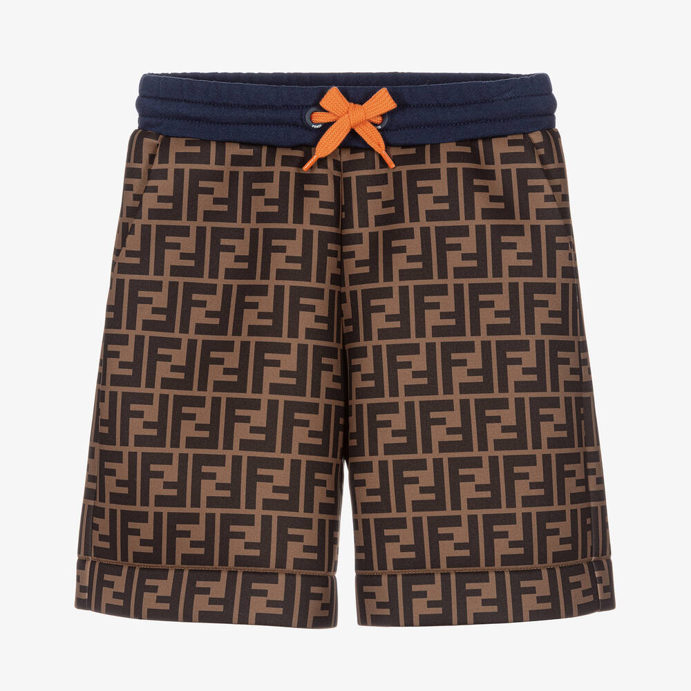 Fendi - Braune FF Neopren-Shorts (J) | Childrensalon