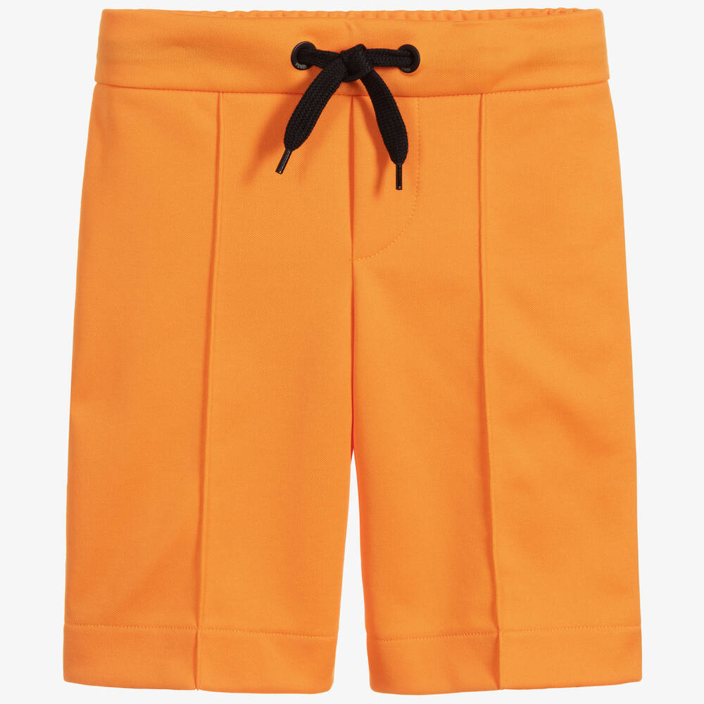 Fendi Kids' Boys Orange Ff Logo Shorts