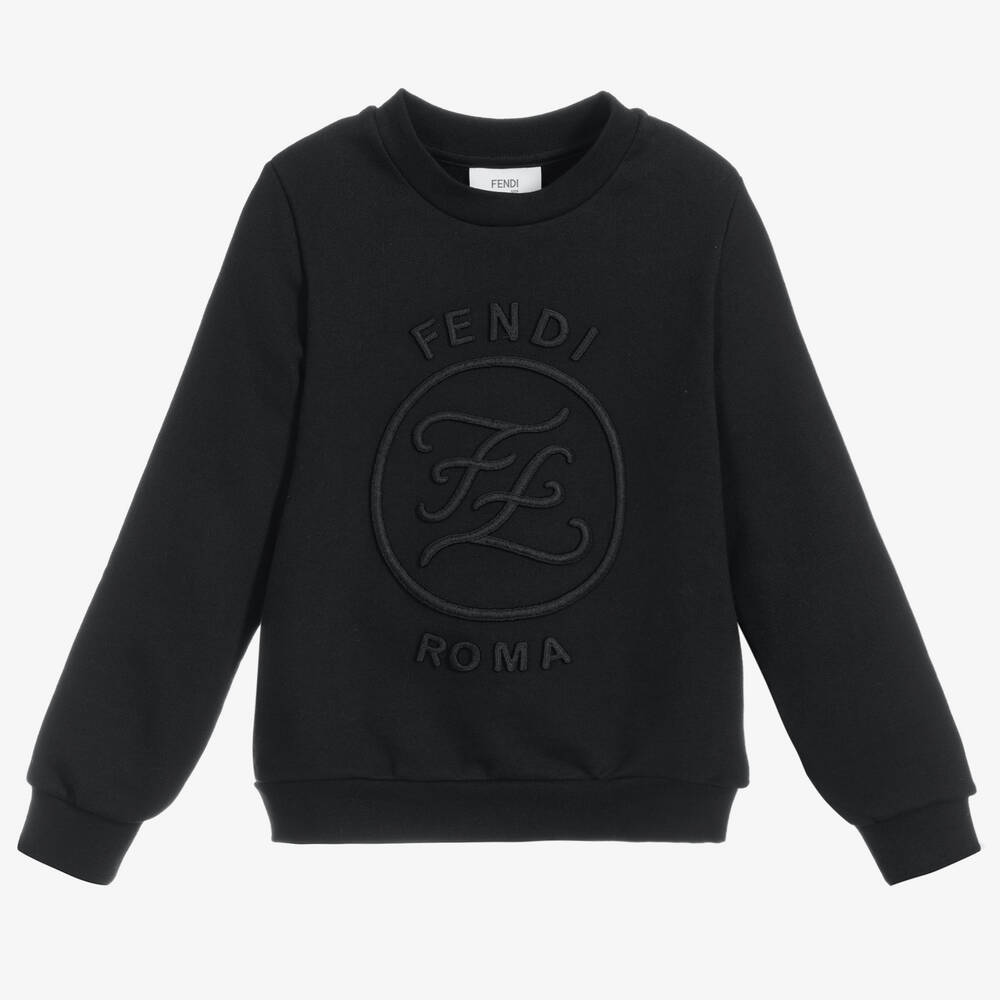 Fendi Kids' Girls Black Cotton Sweatshirt