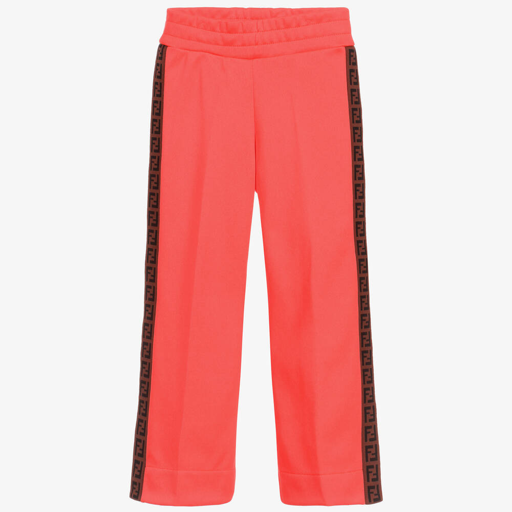 Fendi Kids' Girls Neon Pink Trousers