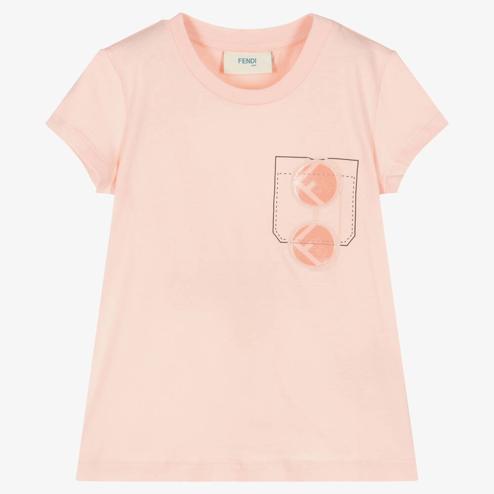 Fendi Kids' Girls Pink Cotton T-shirt