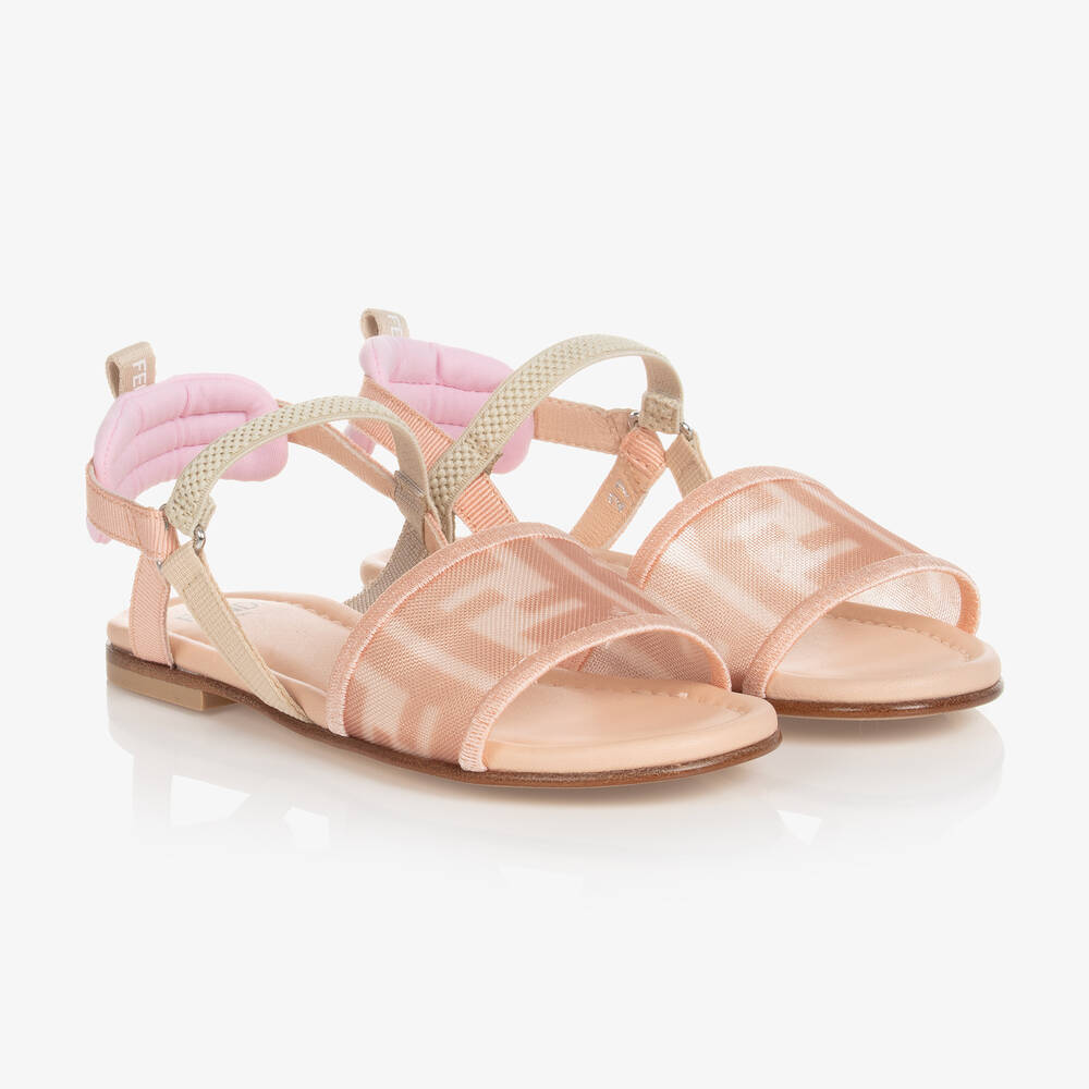 Fendi - Розовые сандалии с принтом FF | Childrensalon