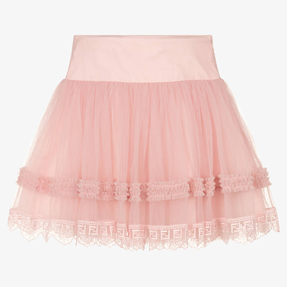 Fendi Kids' Girls Pink Tulle Skirt