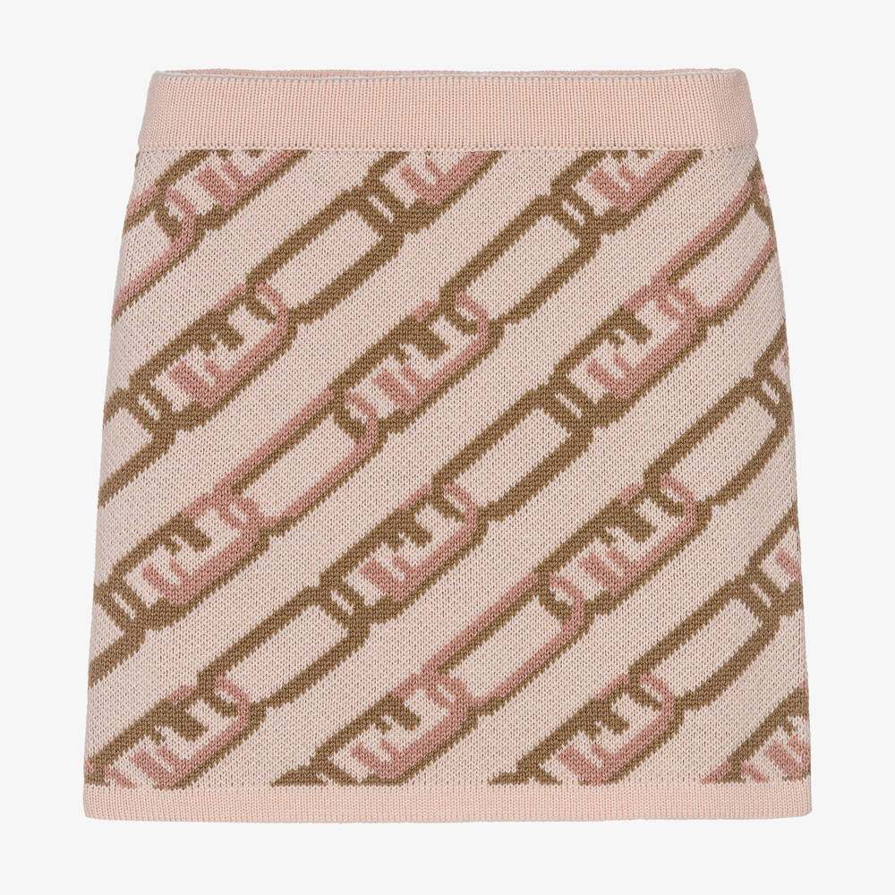 Fendi - Girls Pink Wool Knitted Skirt | Childrensalon