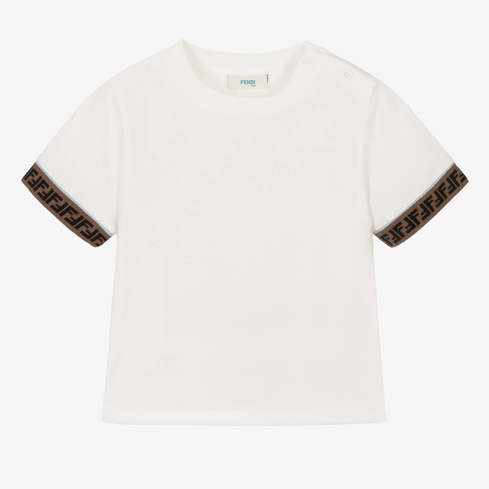 Fendi - T-shirt ivoire en coton bébé | Childrensalon