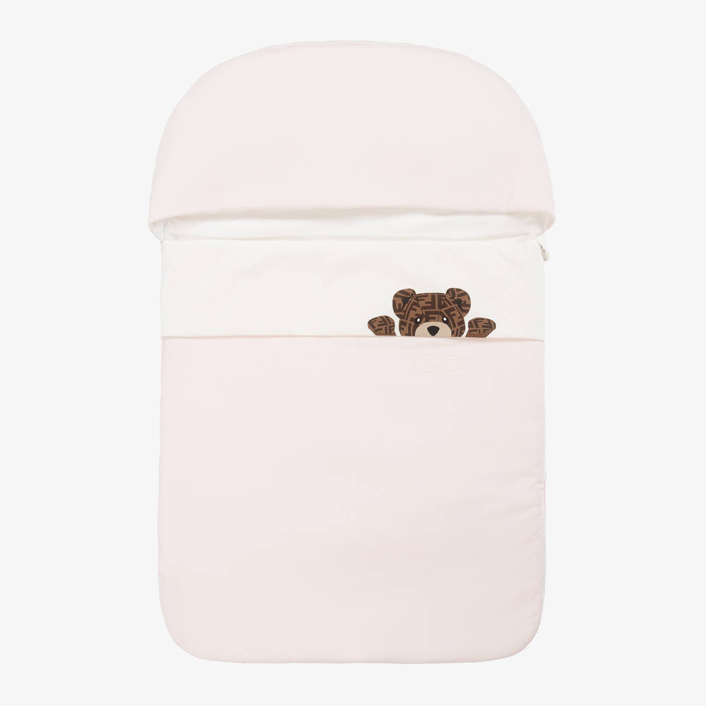 Fendi - Pink Cotton Fendi Bear Nest (77cm) | Childrensalon