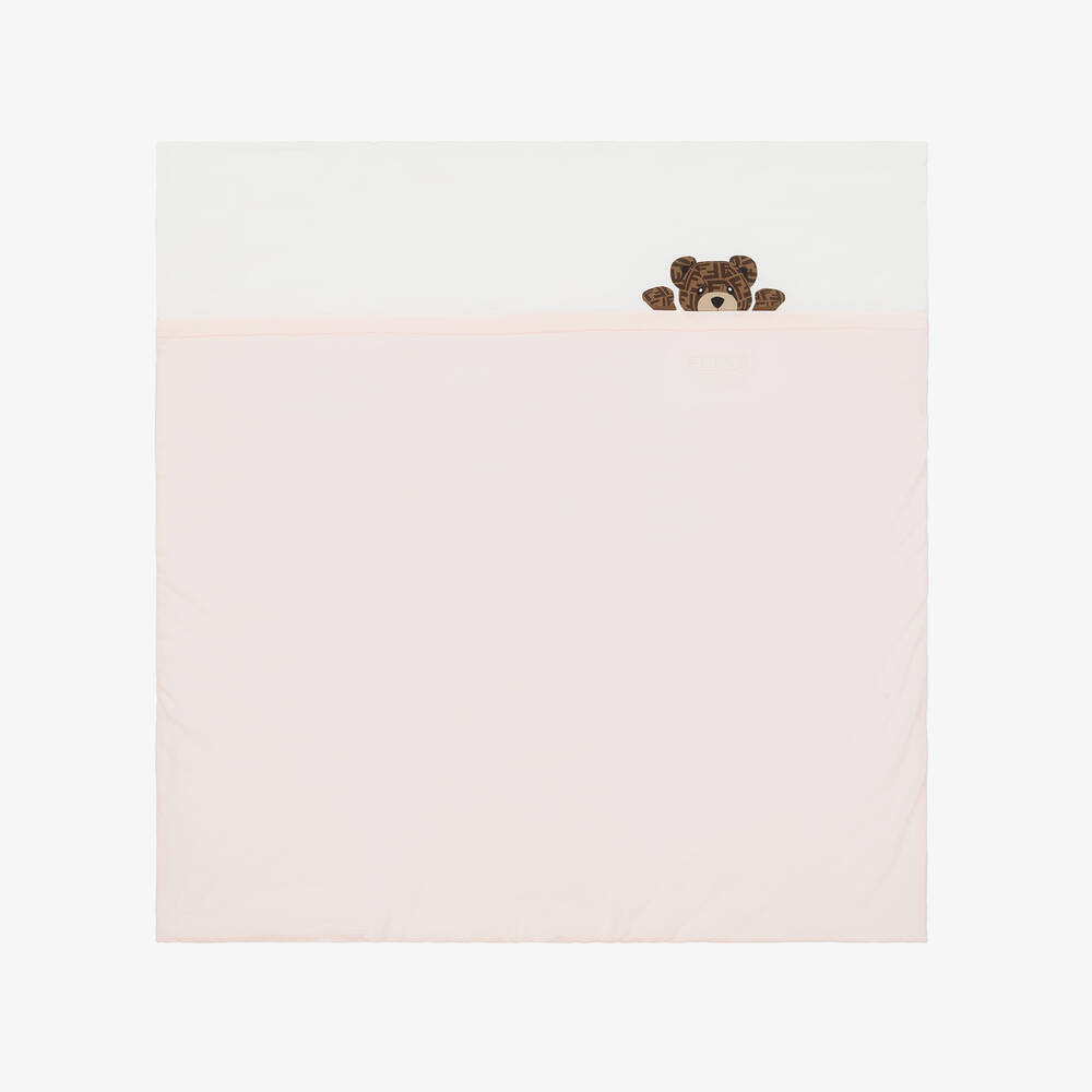 Fendi - Pink & White Cotton Blanket (85cm) | Childrensalon